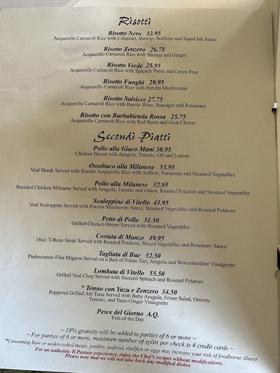 Il Pastaio Menu - Image 1